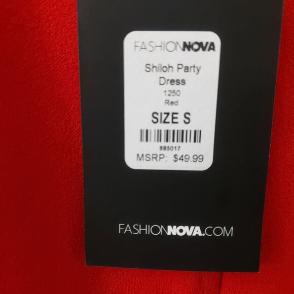 Fashion Nova Red Shiloh Peplum Party Dress Size S NEW Prom Holiday Rush Xmas - Picture 11 of 11